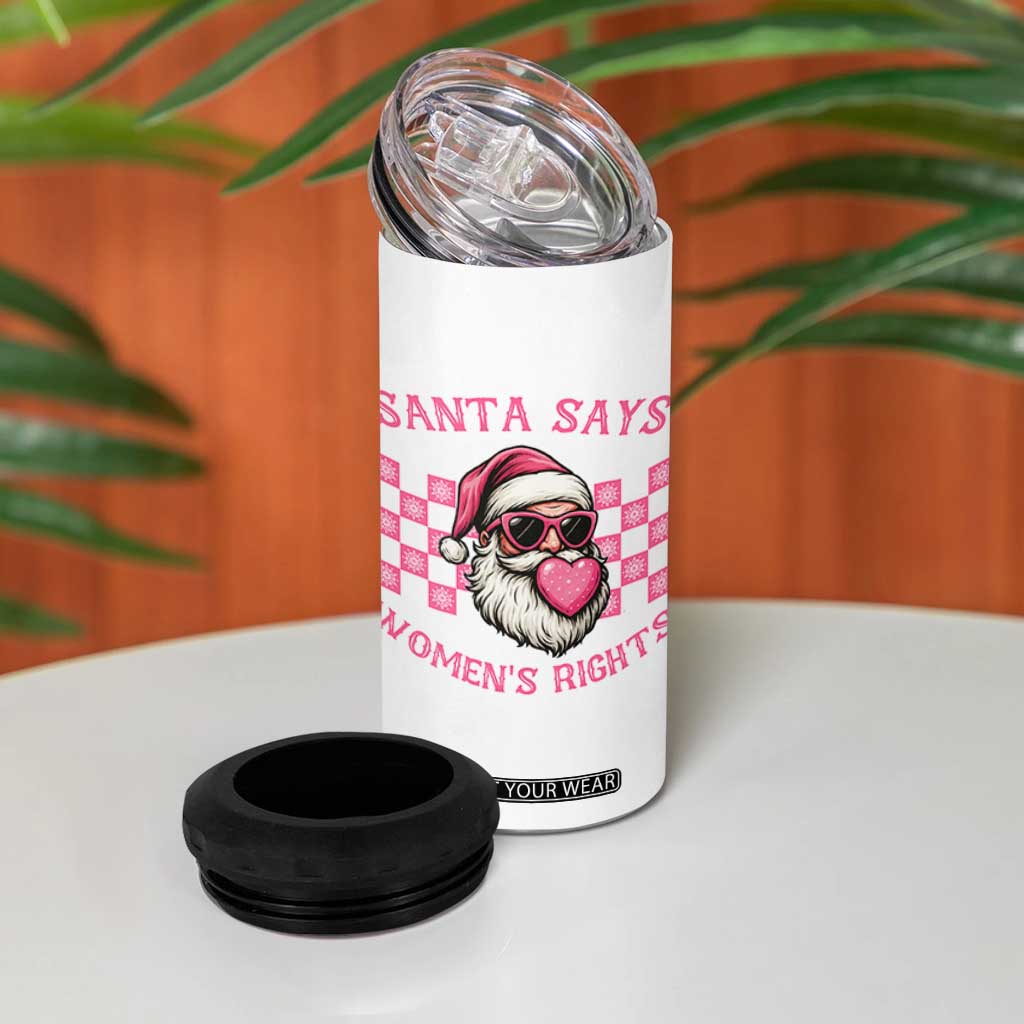 Funny Feminist Activist Christmas 4 in 1 Can Cooler Tumbler Santa Says Womens Rights - Print Your Wear
