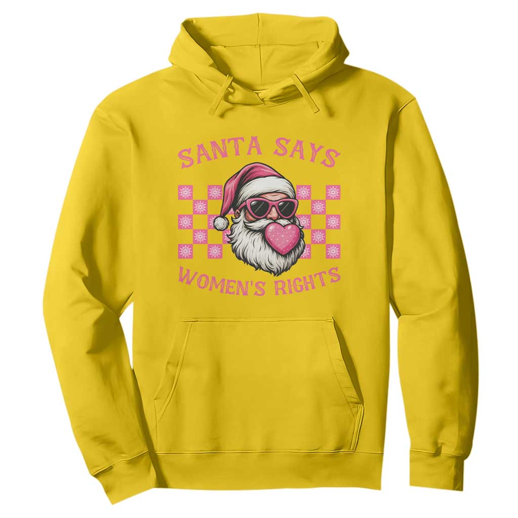 Funny Feminist Activist Christmas Hoodie Santa Says Womens Rights - Print Your Wear
