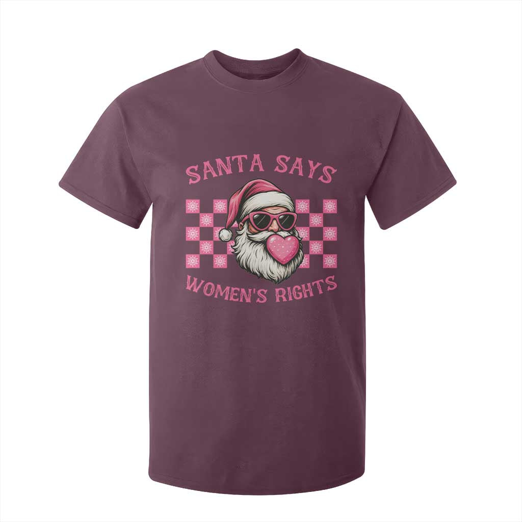 Funny Feminist Activist Christmas T Shirt For Kid Santa Says Womens Rights - Print Your Wear