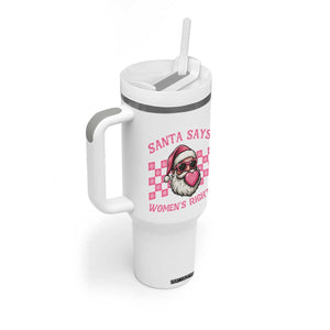 Funny Feminist Activist Christmas Tumbler With Handle Santa Says Womens Rights - Print Your Wear
