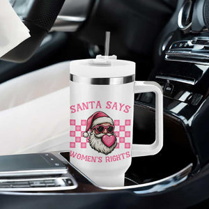 Funny Feminist Activist Christmas Tumbler With Handle Santa Says Womens Rights - Print Your Wear
