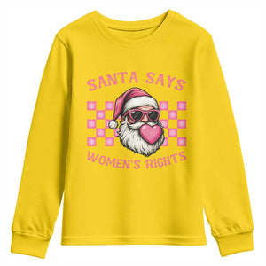 Funny Feminist Activist Christmas Youth Sweatshirt Santa Says Womens Rights - Print Your Wear