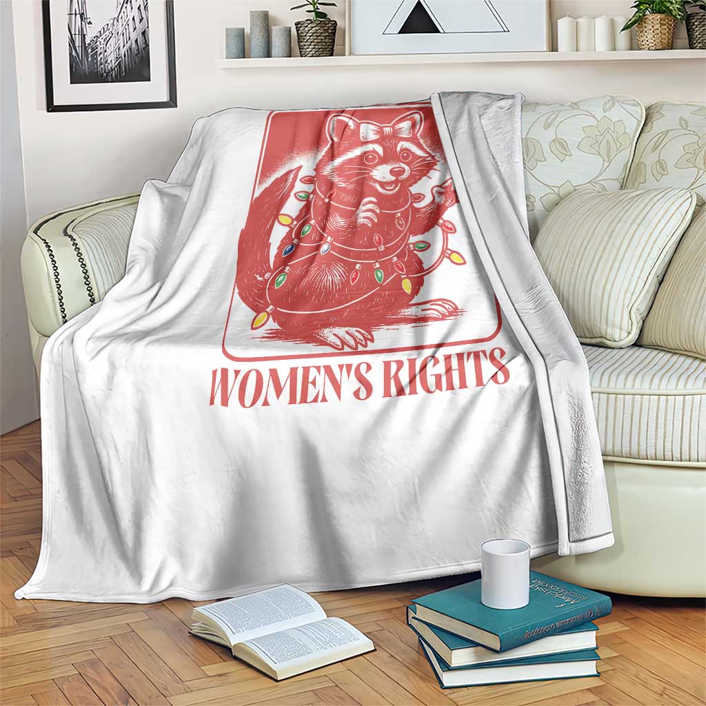 Christmas Lights And Womens Rights Throw Blanket Raccoon Female Rage Holiday Gift TS12 Print Your Wear