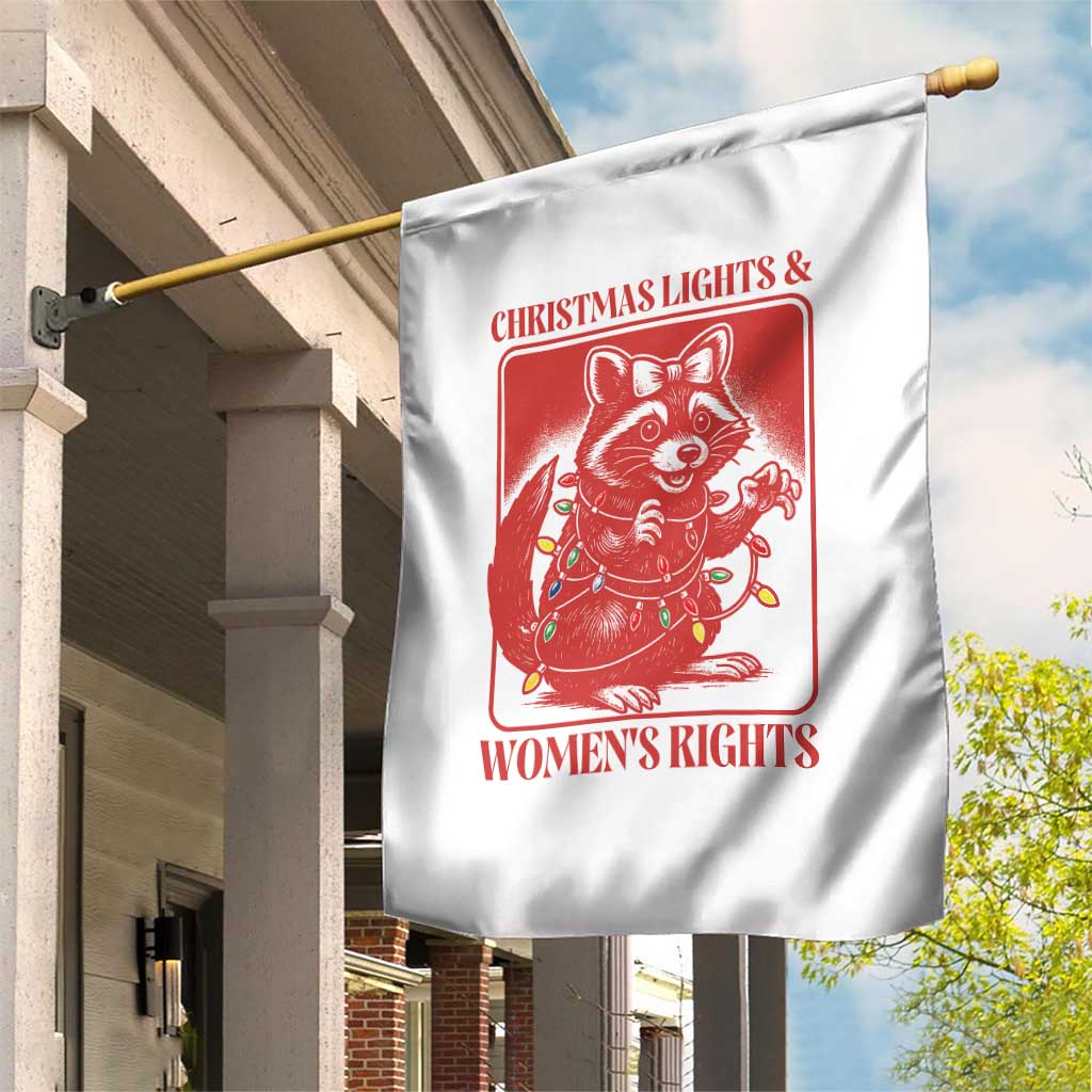 Christmas Lights And Womens Rights Garden Flag Raccoon Female Rage Holiday Gift TS12 Print Your Wear