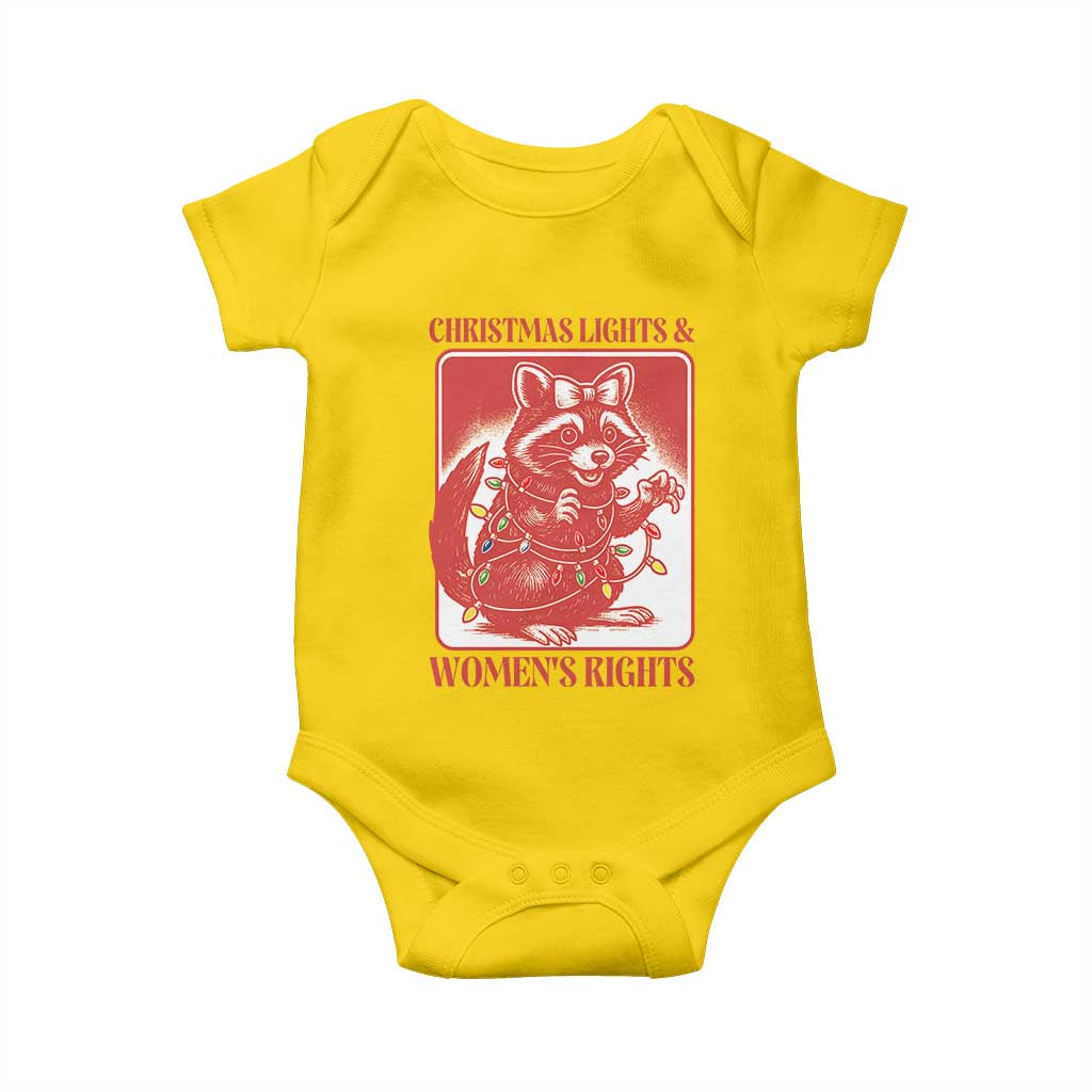 Christmas Lights And Womens Rights Baby Onesie Raccoon Female Rage Holiday Gift TS12 Daisy Print Your Wear