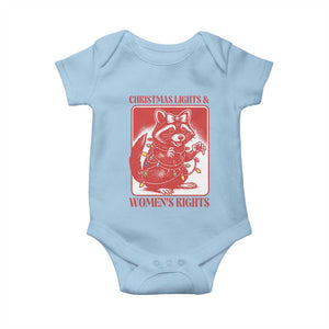 Christmas Lights And Womens Rights Baby Onesie Raccoon Female Rage Holiday Gift TS12 Light Blue Print Your Wear