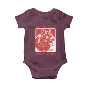 Christmas Lights And Womens Rights Baby Onesie Raccoon Female Rage Holiday Gift TS12 Maroon Print Your Wear