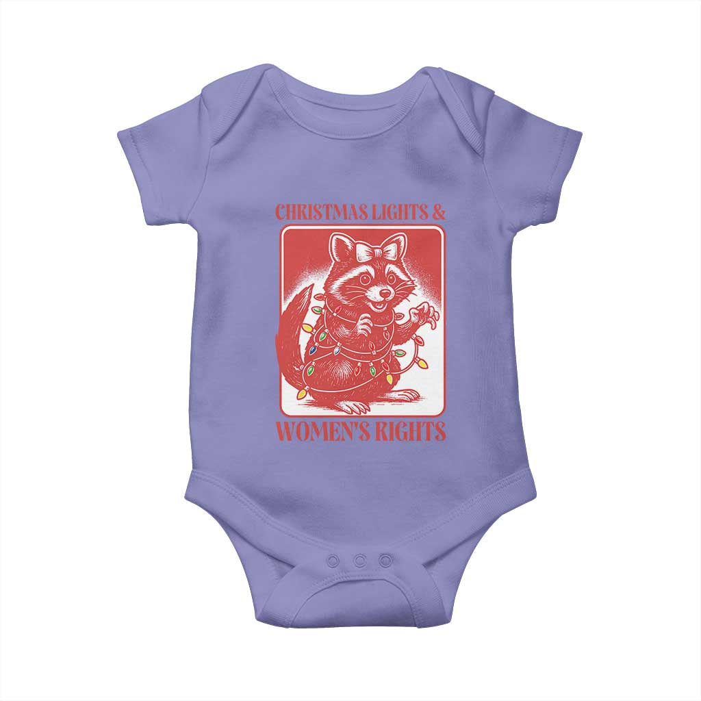 Christmas Lights And Womens Rights Baby Onesie Raccoon Female Rage Holiday Gift TS12 Violet Print Your Wear