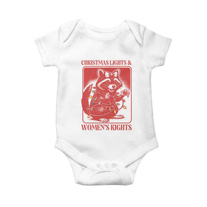 Christmas Lights And Womens Rights Baby Onesie Raccoon Female Rage Holiday Gift TS12 White Print Your Wear