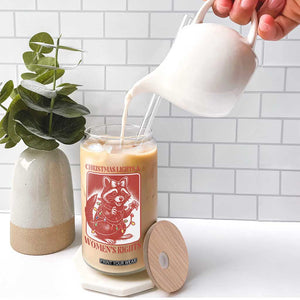 Christmas Lights And Womens Rights Glass Can Raccoon Female Rage Holiday Gift - Print Your Wear