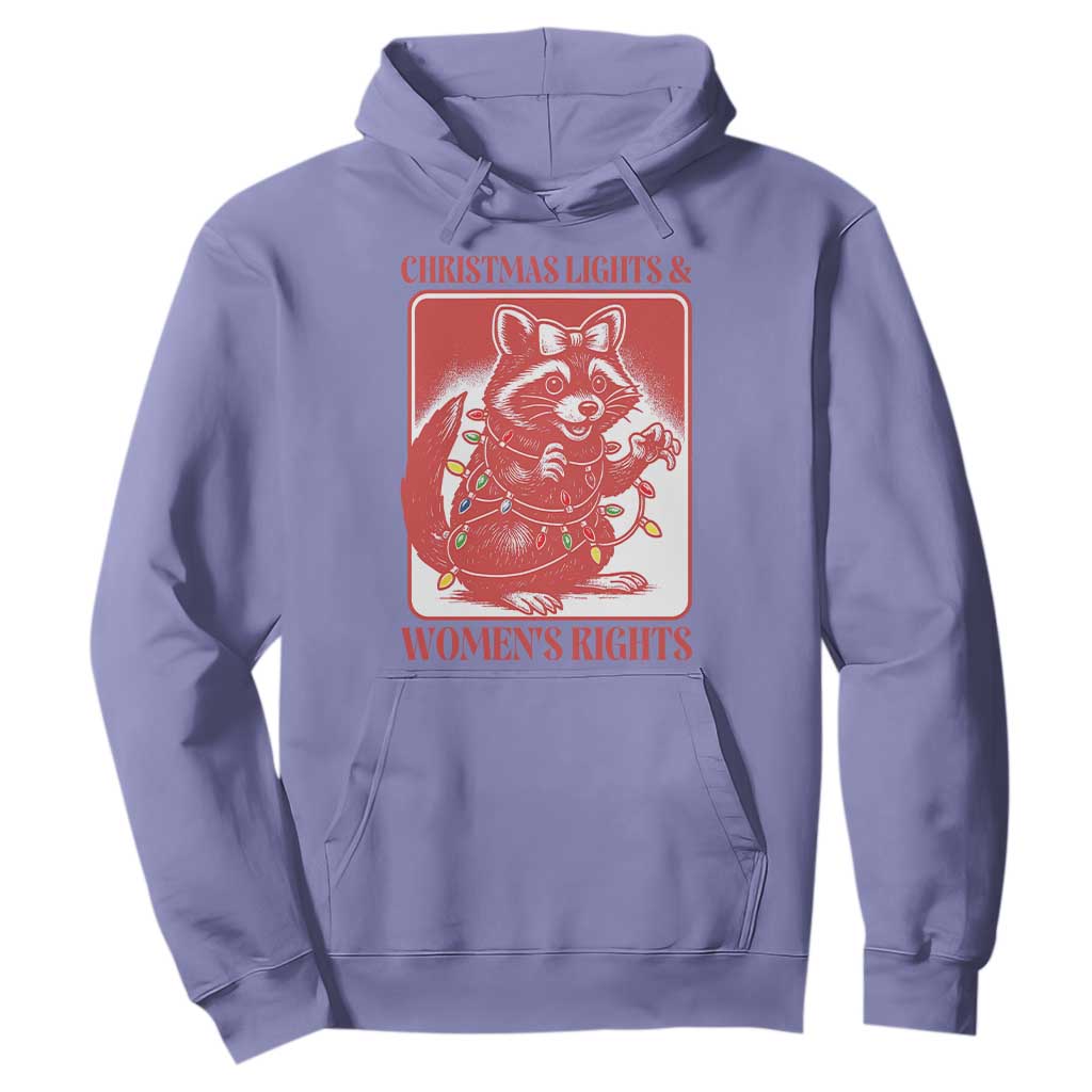 Christmas Lights And Womens Rights Hoodie Raccoon Female Rage Holiday Gift TS12 Violet Print Your Wear