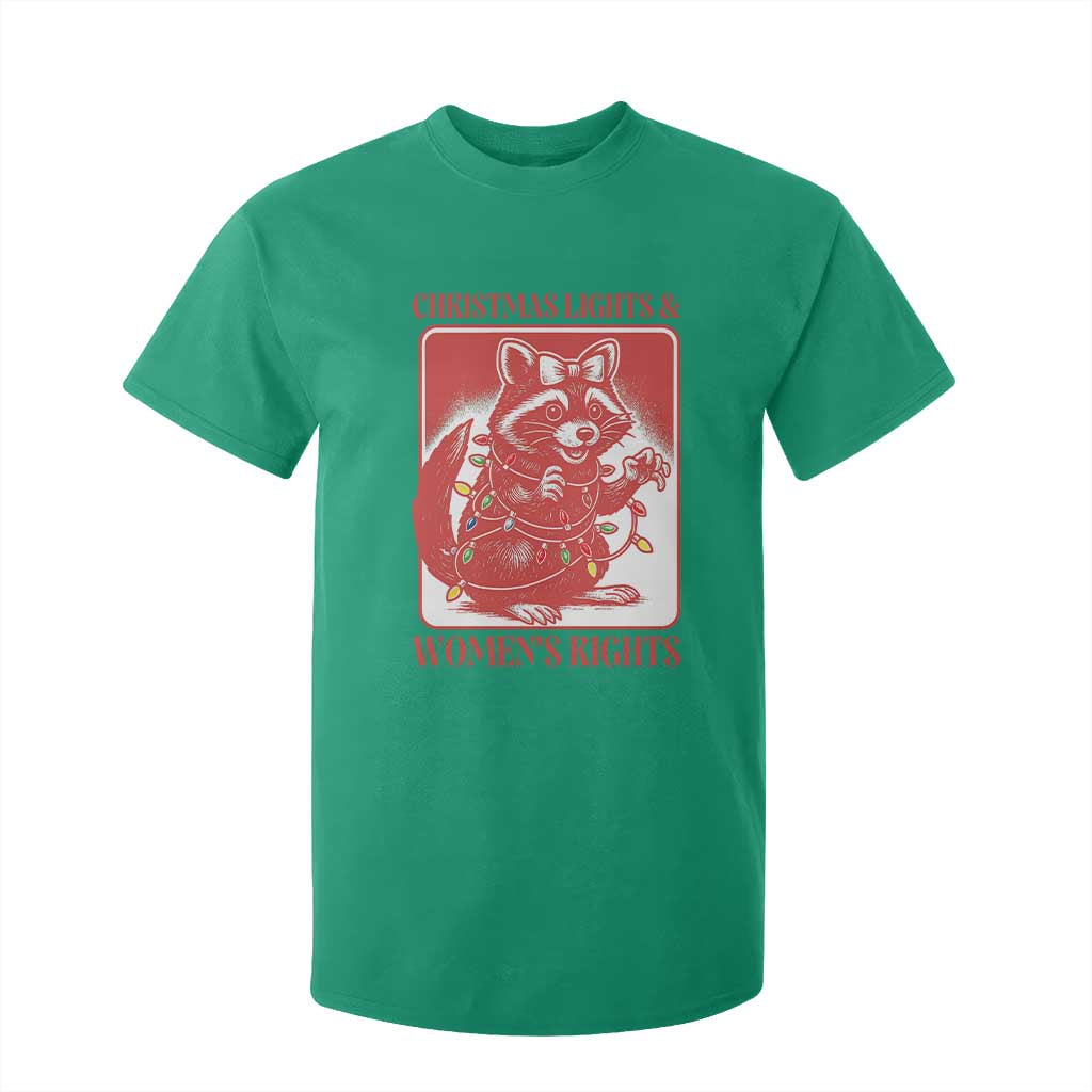 Christmas Lights And Womens Rights T Shirt For Kid Raccoon Female Rage Holiday Gift TS12 Irish Green Print Your Wear