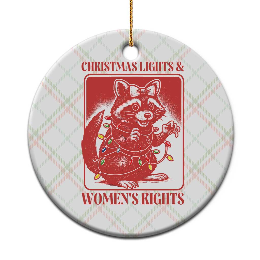 Christmas Lights And Womens Rights Ceramic Ornament Raccoon Female Rage Holiday Gift TS12 1pc Christmas Plaid Print Your Wear