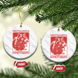 Christmas Lights And Womens Rights Ceramic Ornament Raccoon Female Rage Holiday Gift TS12 1pc White Marble Print Your Wear