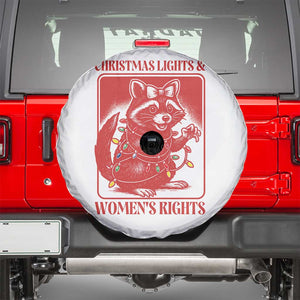 Christmas Lights And Womens Rights Spare Tire Cover Raccoon Female Rage Holiday Gift TS12 White Print Your Wear