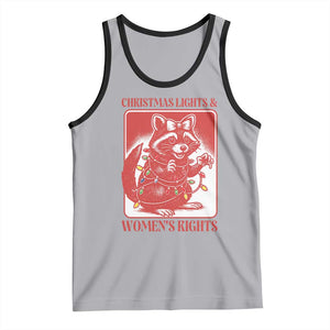 Christmas Lights And Womens Rights Tank Top Raccoon Female Rage Holiday Gift TS12 Athletic Heather Black Print Your Wear
