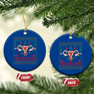 Christmas Lights And Reproductive Rights Ceramic Ornament Xmas Feminist Supporter Gift TS12 1pc Blue Print Your Wear