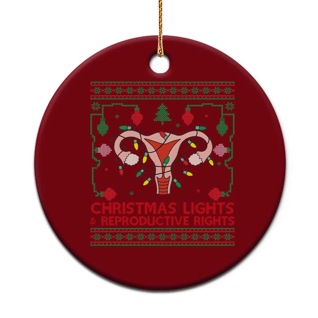 Christmas Lights And Reproductive Rights Ceramic Ornament Xmas Feminist Supporter Gift TS12 1pc Red Print Your Wear