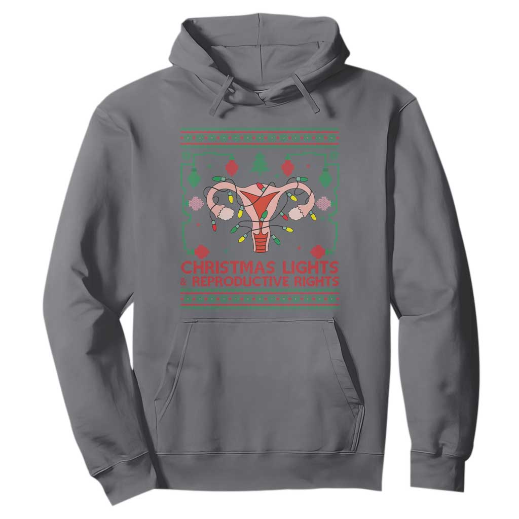 Christmas Lights And Reproductive Rights Hoodie Xmas Feminist Supporter Gift TS12 Charcoal Print Your Wear