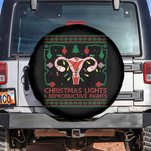 Christmas Lights And Reproductive Rights Spare Tire Cover Xmas Feminist Supporter Gift TS12 No hole Black Print Your Wear