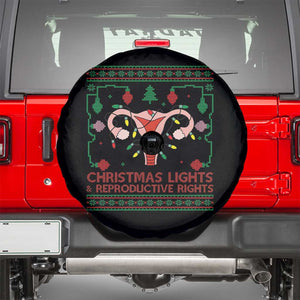 Christmas Lights And Reproductive Rights Spare Tire Cover Xmas Feminist Supporter Gift TS12 Black Print Your Wear
