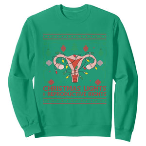 Christmas Lights And Reproductive Rights Sweatshirt Xmas Feminist Supporter Gift TS12 Irish Green Print Your Wear