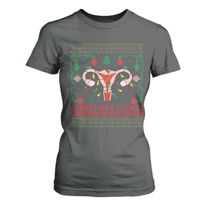 Christmas Lights And Reproductive Rights T Shirt For Women Xmas Feminist Supporter Gift TS12 Dark Heather Print Your Wear