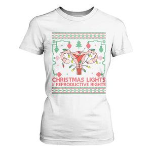 Christmas Lights And Reproductive Rights T Shirt For Women Xmas Feminist Supporter Gift TS12 White Print Your Wear