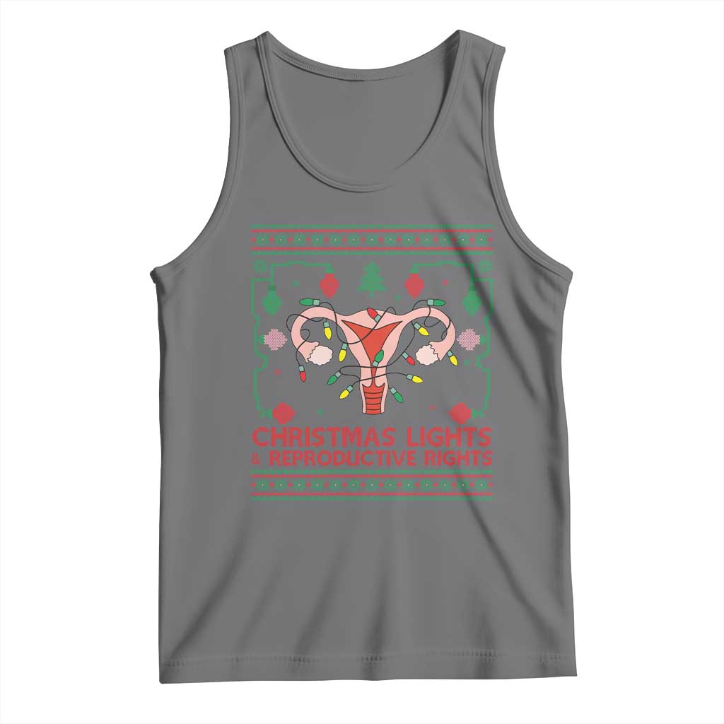 Christmas Lights And Reproductive Rights Tank Top Xmas Feminist Supporter Gift TS12 Black Heather Print Your Wear