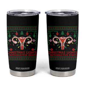 Christmas Lights And Reproductive Rights Tumbler Cup Xmas Feminist Supporter Gift TS12 Black Print Your Wear