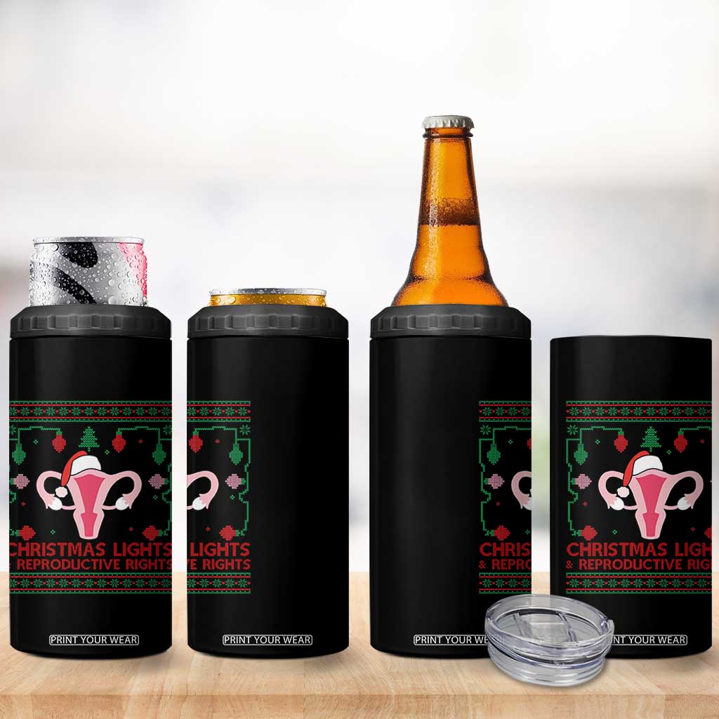 Christmas Lights And Reproductive Rights Ugly Christmas 4 in 1 Can Cooler Tumbler Feminist Holiday Gift TS12 Print Your Wear