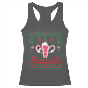 Christmas Lights And Reproductive Rights Ugly Christmas Racerback Tank Top Feminist Holiday Gift TS12 Dark Heather Print Your Wear