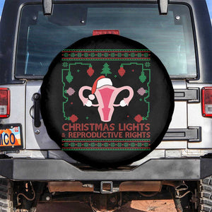 Christmas Lights And Reproductive Rights Ugly Christmas Spare Tire Cover Feminist Holiday Gift TS12 No hole Black Print Your Wear
