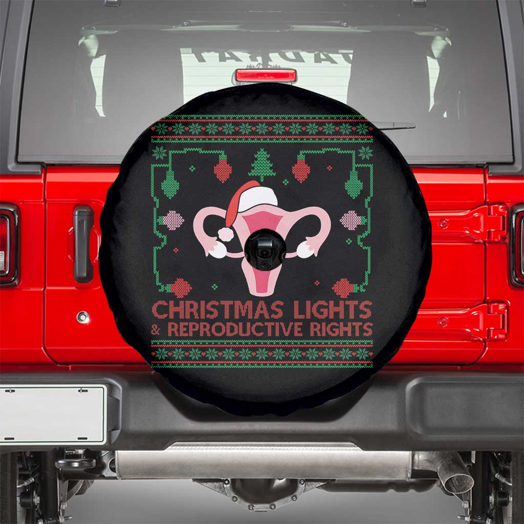 Christmas Lights And Reproductive Rights Ugly Christmas Spare Tire Cover Feminist Holiday Gift TS12 Black Print Your Wear