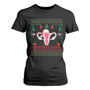 Christmas Lights And Reproductive Rights Ugly Christmas T Shirt For Women Feminist Holiday Gift TS12 Black Print Your Wear