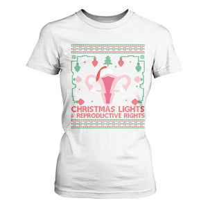 Christmas Lights And Reproductive Rights Ugly Christmas T Shirt For Women Feminist Holiday Gift TS12 White Print Your Wear