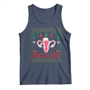Christmas Lights And Reproductive Rights Ugly Christmas Tank Top Feminist Holiday Gift TS12 Navy Print Your Wear