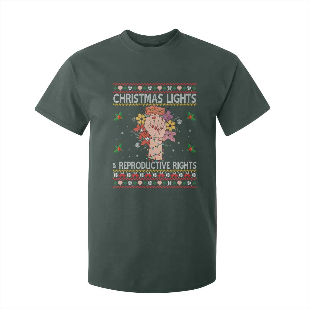 Funny Feminist Lights And Reproductive Rights T Shirt For Kid Ugly Christmas Gift TS12 Dark Forest Green Print Your Wear