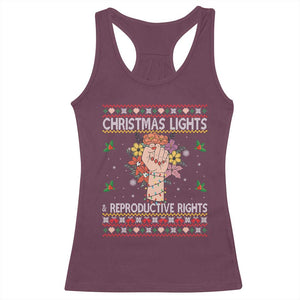 Funny Feminist Lights And Reproductive Rights Racerback Tank Top Ugly Christmas Gift TS12 Maroon Print Your Wear