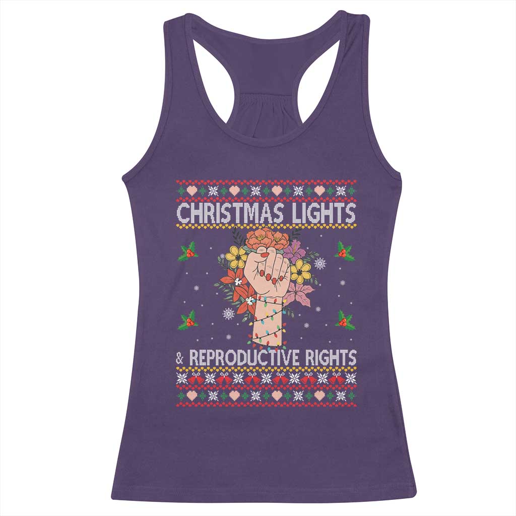 Funny Feminist Lights And Reproductive Rights Racerback Tank Top Ugly Christmas Gift TS12 Purple Print Your Wear
