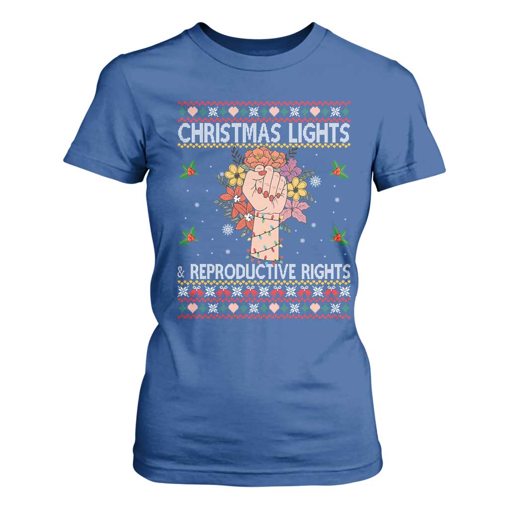 Funny Feminist Lights And Reproductive Rights T Shirt For Women Ugly Christmas Gift TS12 Royal Blue Print Your Wear
