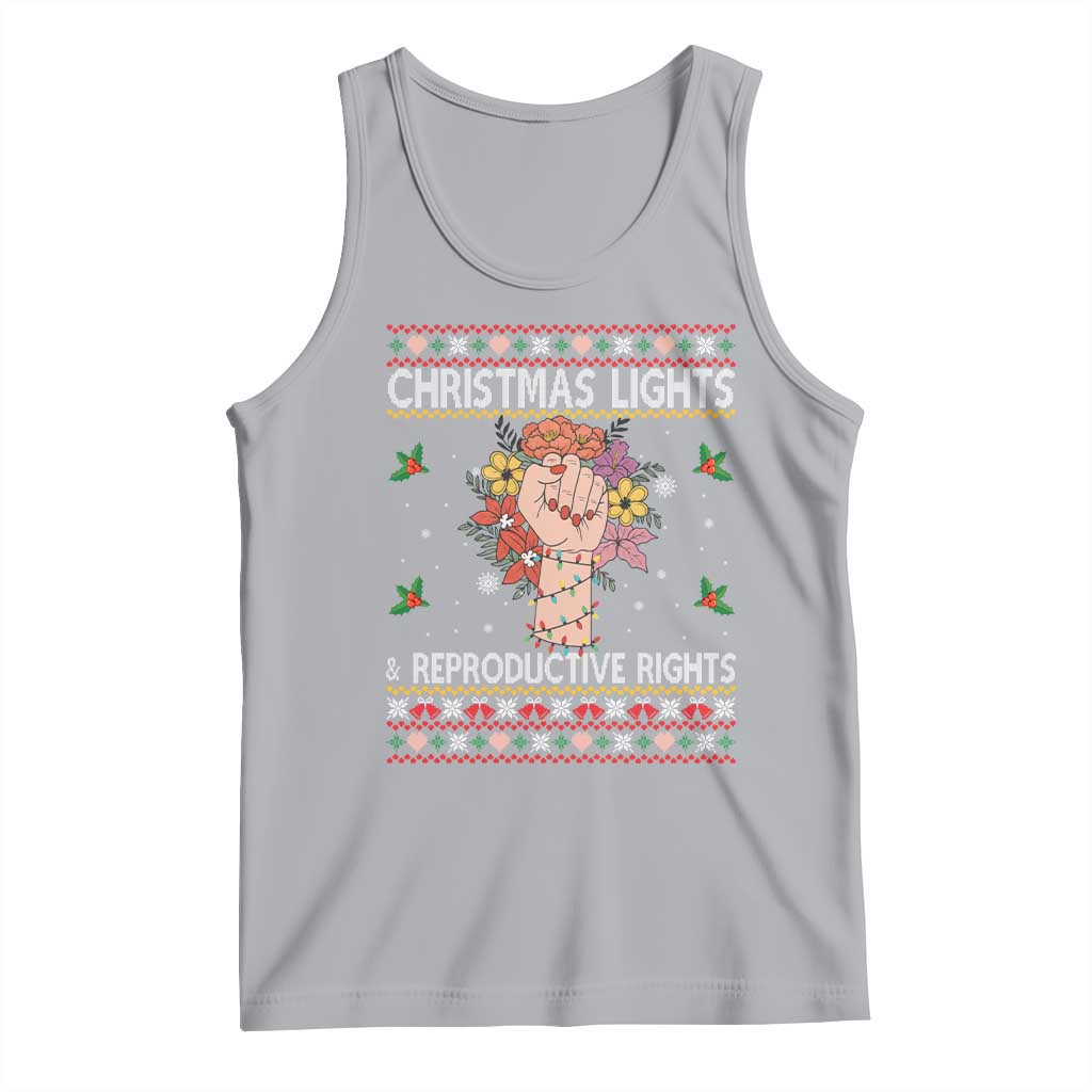Funny Feminist Lights And Reproductive Rights Tank Top Ugly Christmas Gift TS12 Athletic Heather Print Your Wear