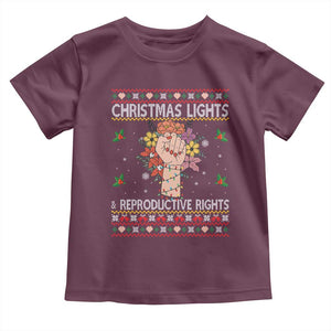 Funny Feminist Lights And Reproductive Rights Toddler T Shirt Ugly Christmas Gift TS12 Maroon Print Your Wear