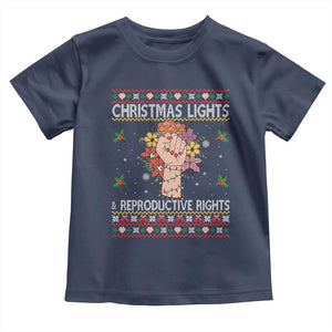Funny Feminist Lights And Reproductive Rights Toddler T Shirt Ugly Christmas Gift TS12 Navy Print Your Wear