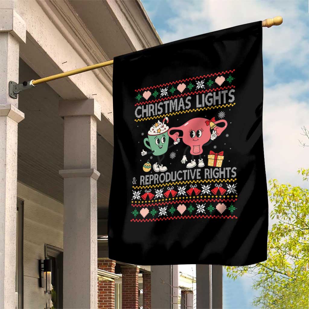 Funny Feminist Christmas Lights And Reproductive Rights Ugly Holiday Gift Garden Flag TS12 Print Your Wear