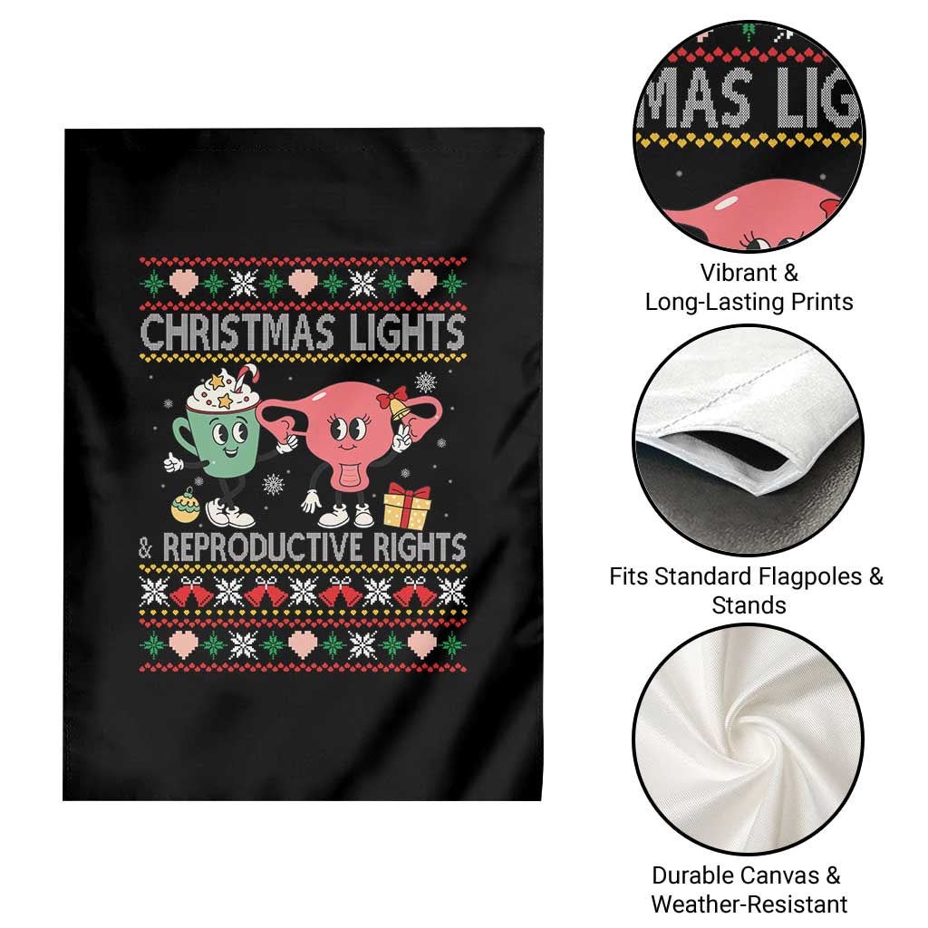 Funny Feminist Christmas Lights And Reproductive Rights Ugly Holiday Gift Garden Flag TS12 Print Your Wear