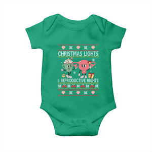 Funny Feminist Christmas Lights And Reproductive Rights Ugly Holiday Gift Baby Onesie TS12 Irish Green Print Your Wear