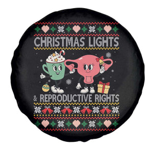 Funny Feminist Christmas Lights And Reproductive Rights Ugly Holiday Gift Spare Tire Cover TS12 Print Your Wear