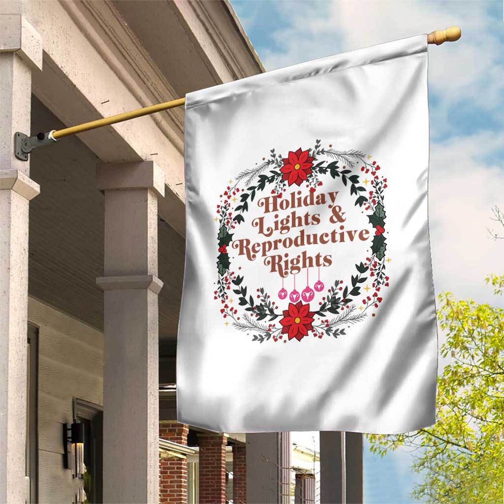 Holiday Lights And Reproductive Rights Garden Flag Funny Feminist Christmas Gift TS12 Print Your Wear