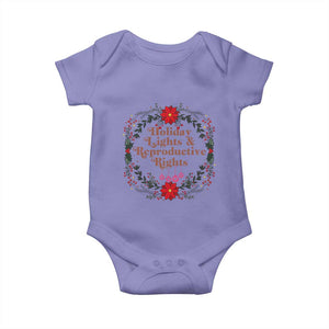 Holiday Lights And Reproductive Rights Baby Onesie Funny Feminist Christmas Gift TS12 Violet Print Your Wear